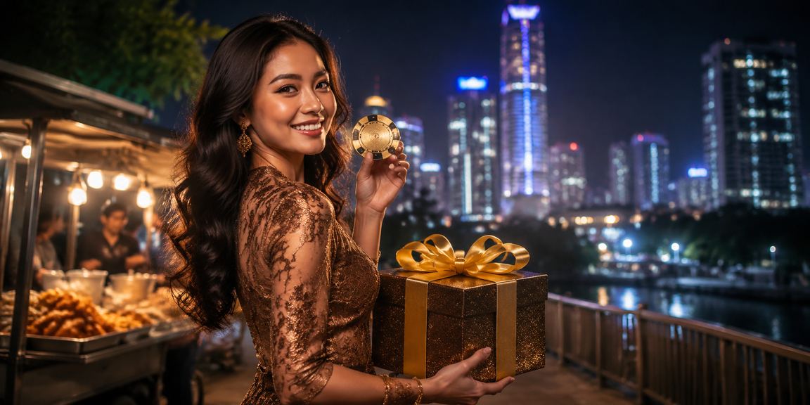 Model wanita memantau taruhan dan promo aktif dari layar ponsel modern